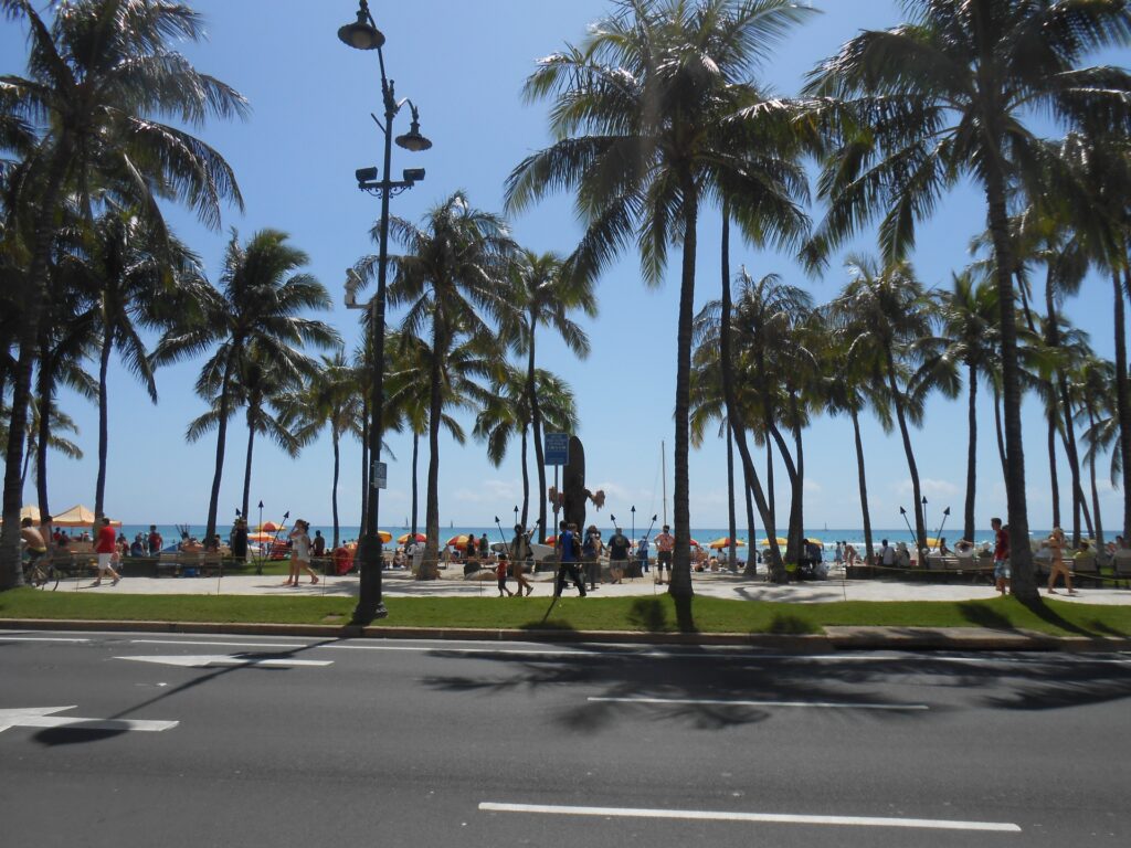 ホノルル 街並み ハワイの街並み 横断歩道